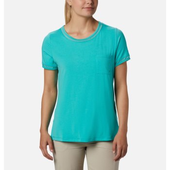 Columbia T-Shirt Dames, PFG Slack Water Knit Pocket Blauw, 89LGQFNTP